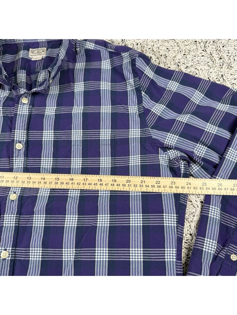 J Crew Quality Woven Shirt Men’s XL Purple Long Sleeve Button Down Casual